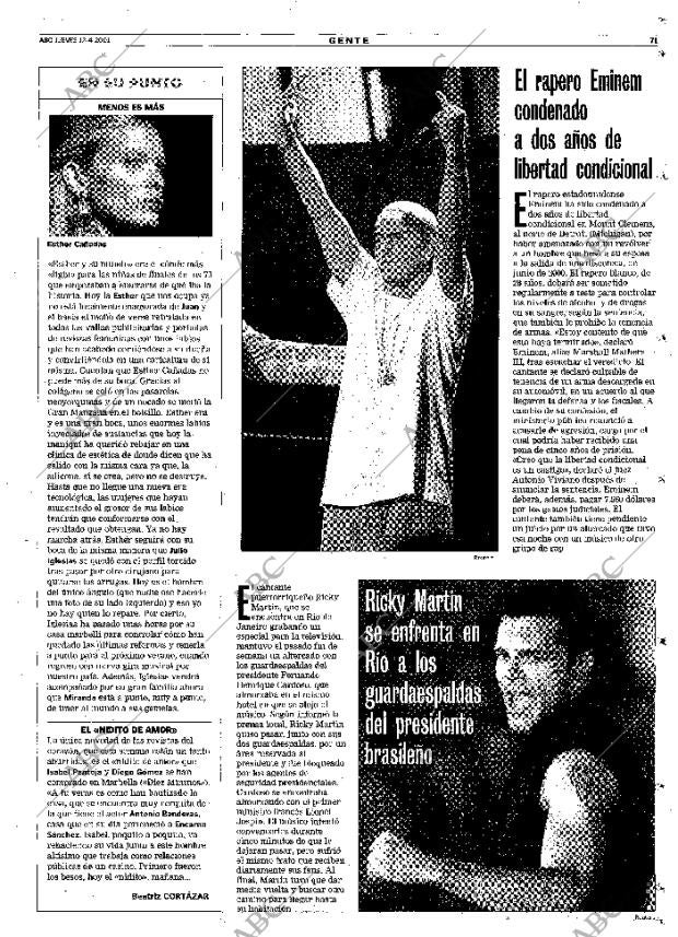 ABC MADRID 12-04-2001 página 71