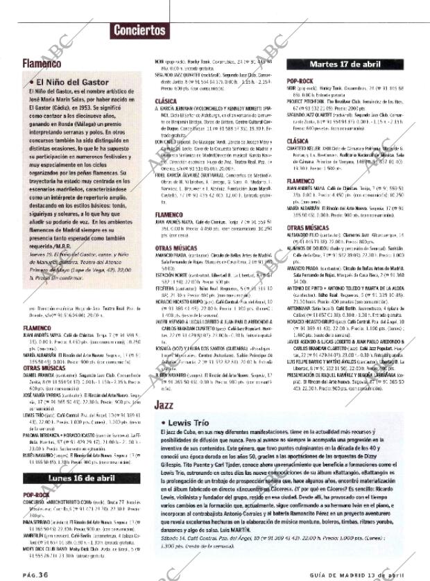 ABC MADRID 13-04-2001 página 144