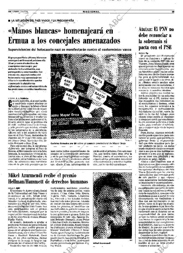 ABC MADRID 13-04-2001 página 19