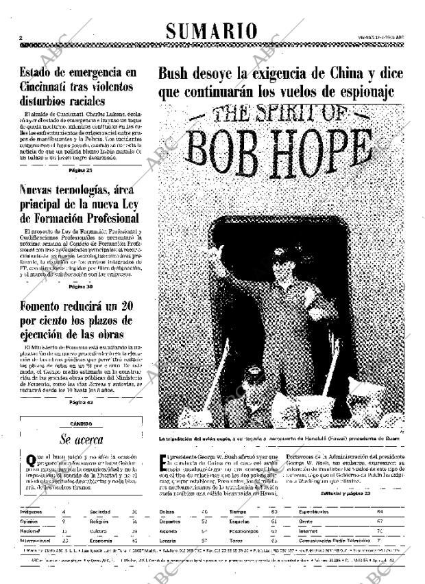 ABC MADRID 13-04-2001 página 2