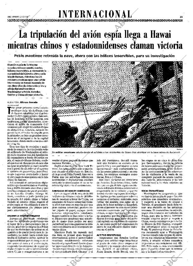 ABC MADRID 13-04-2001 página 23