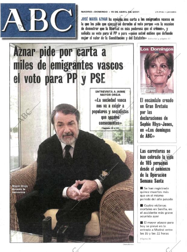 ABC MADRID 15-04-2001 página 1