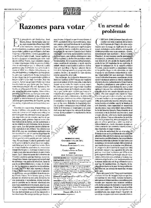 ABC MADRID 15-04-2001 página 11