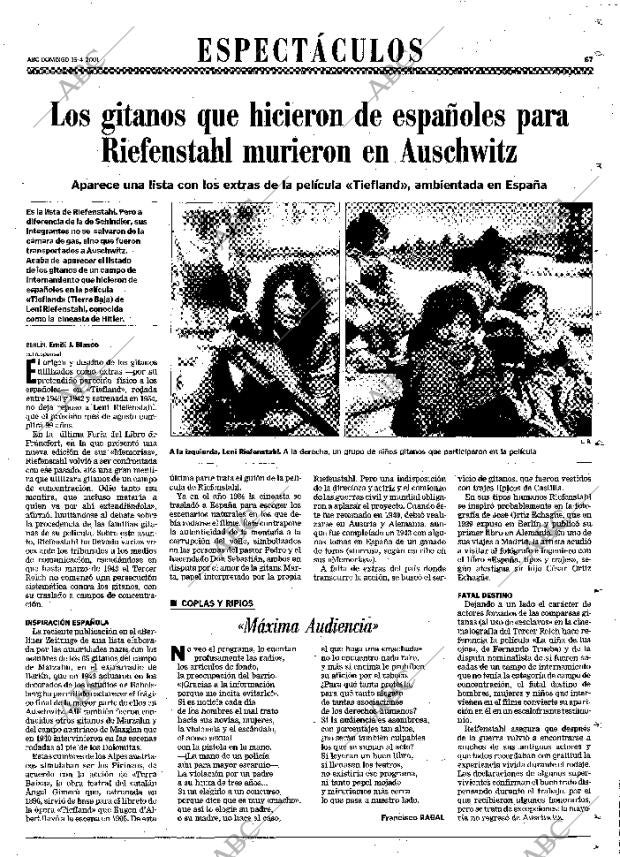 ABC MADRID 15-04-2001 página 67