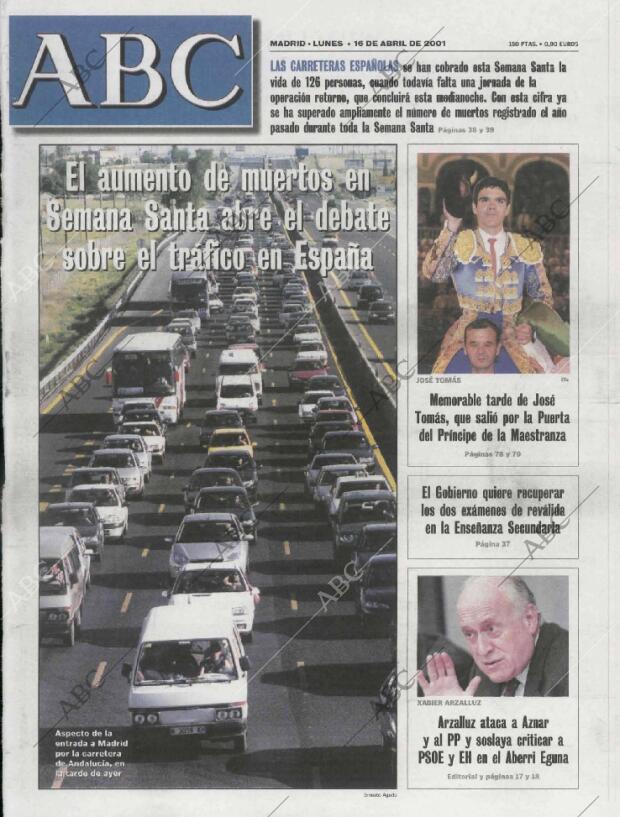 ABC MADRID 16-04-2001 página 1