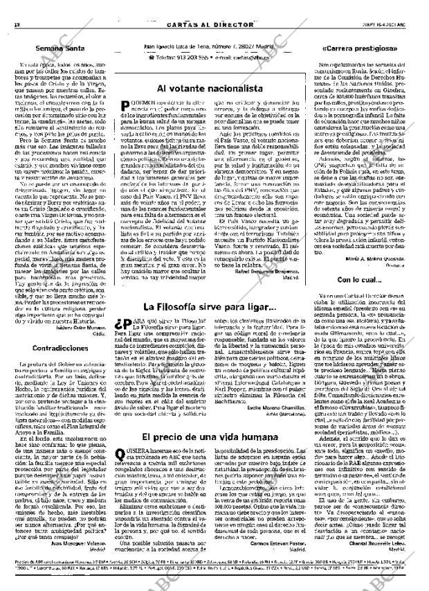 ABC MADRID 16-04-2001 página 12