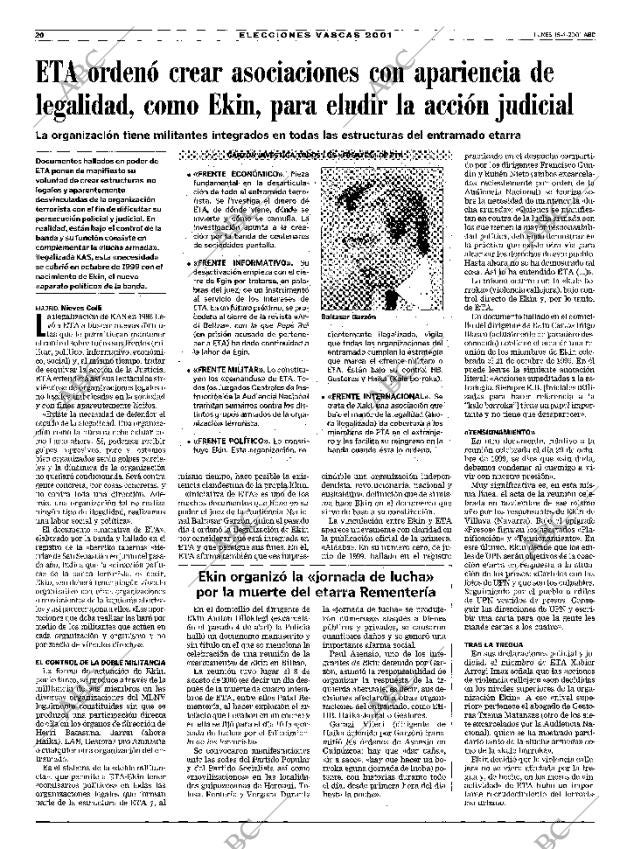 ABC MADRID 16-04-2001 página 20