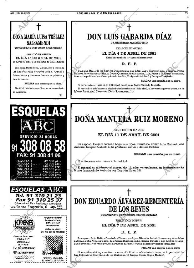 ABC MADRID 16-04-2001 página 71