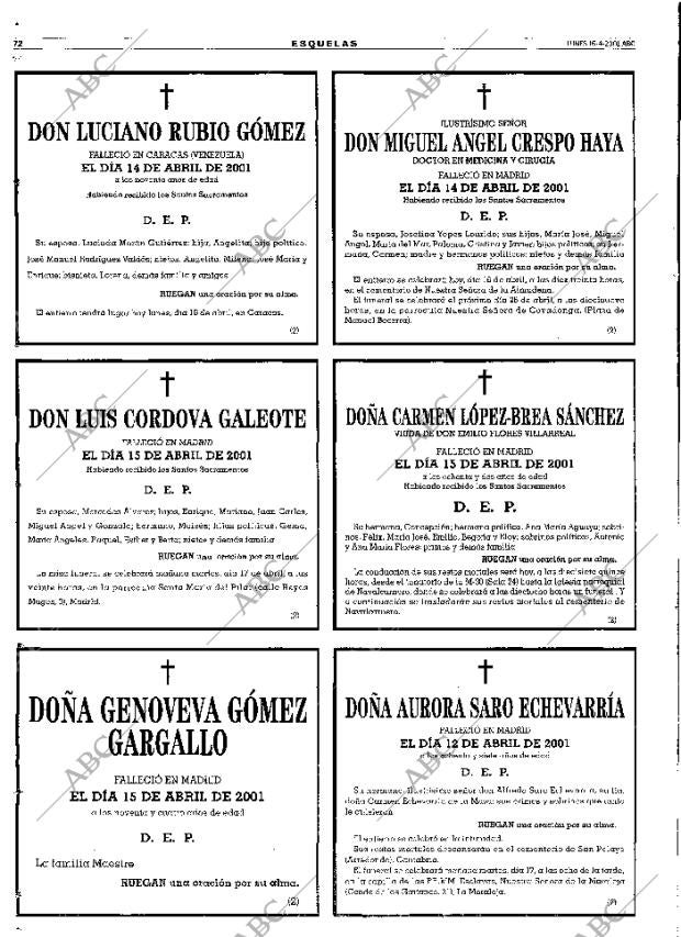 ABC MADRID 16-04-2001 página 72