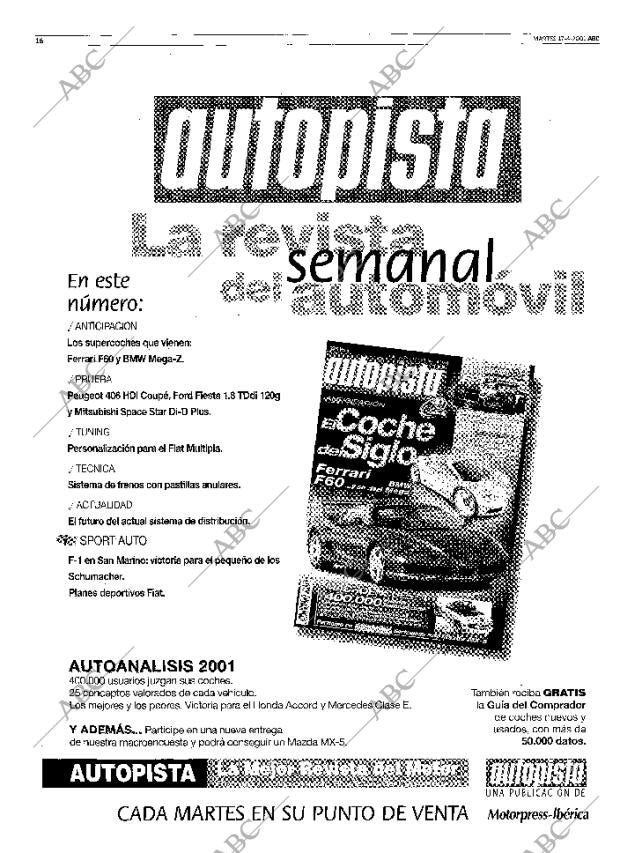 ABC MADRID 17-04-2001 página 16