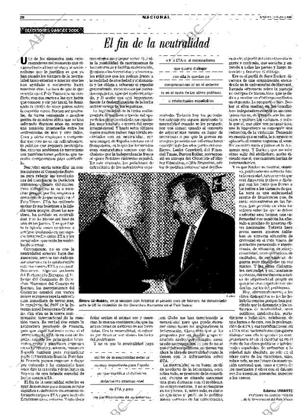 ABC MADRID 17-04-2001 página 20