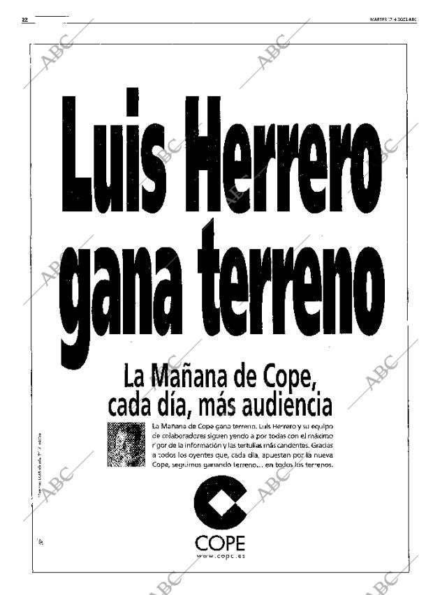 ABC MADRID 17-04-2001 página 22
