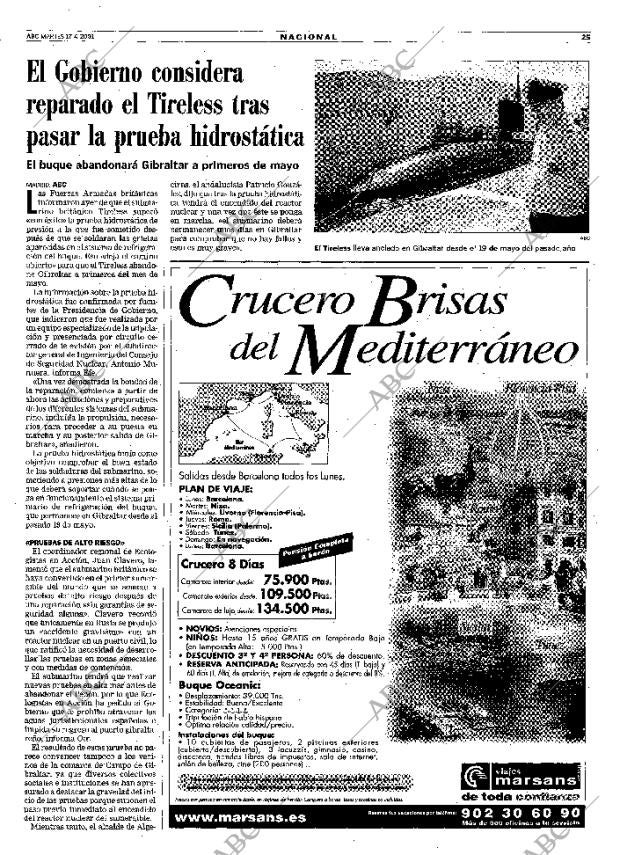 ABC MADRID 17-04-2001 página 25