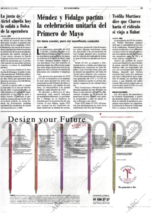 ABC MADRID 17-04-2001 página 49