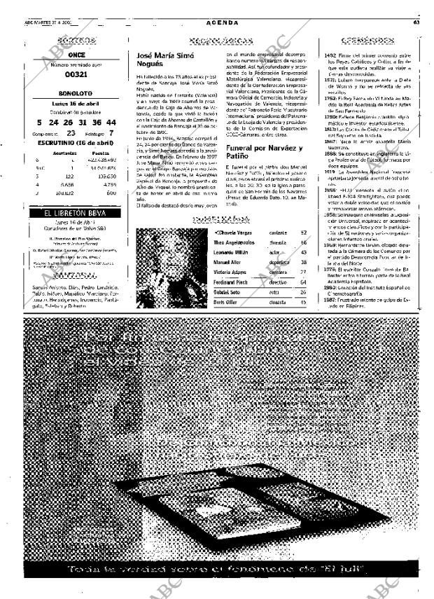 ABC MADRID 17-04-2001 página 63