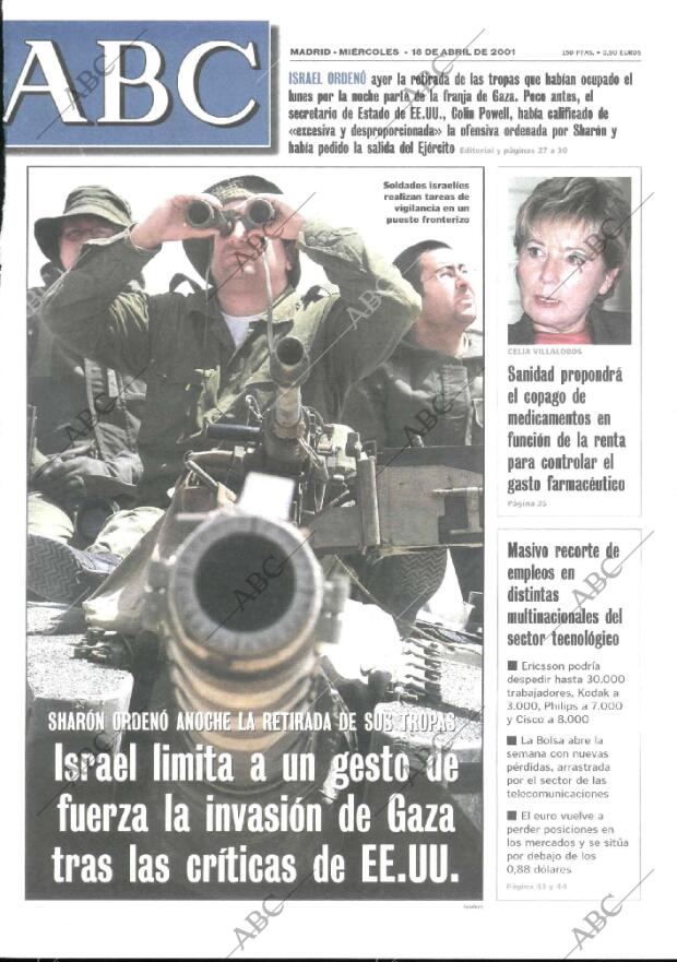 ABC MADRID 18-04-2001 página 1