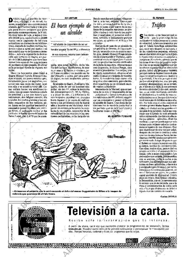 ABC MADRID 18-04-2001 página 14