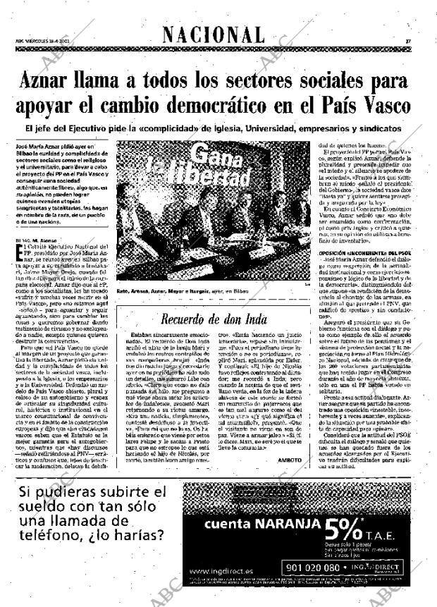 ABC MADRID 18-04-2001 página 17