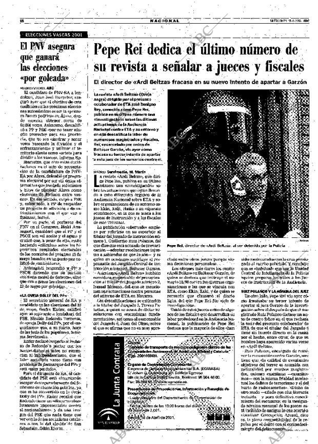 ABC MADRID 18-04-2001 página 18