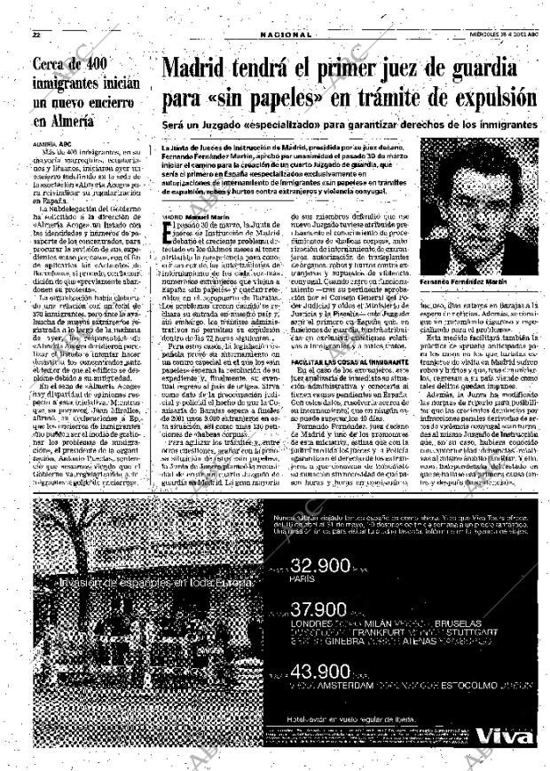 ABC MADRID 18-04-2001 página 22