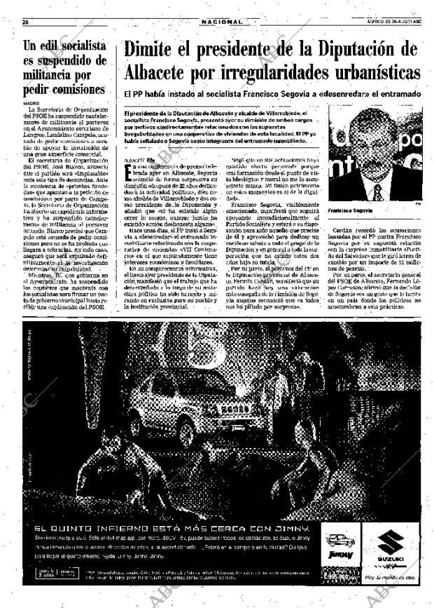 ABC MADRID 18-04-2001 página 26