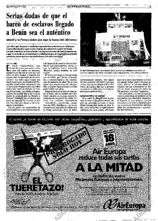 ABC MADRID 18-04-2001 página 31