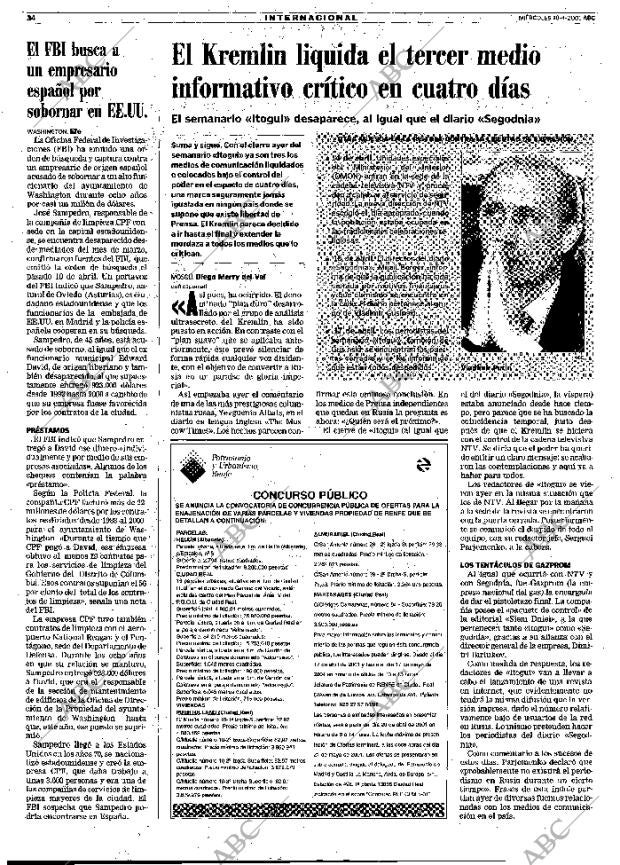ABC MADRID 18-04-2001 página 34