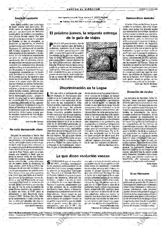 ABC MADRID 24-04-2001 página 12