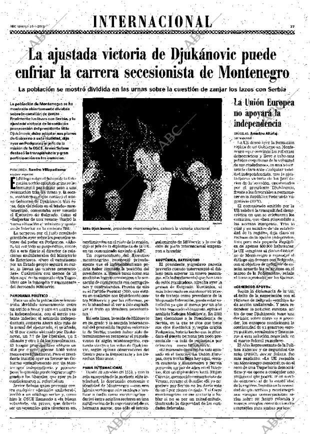 ABC MADRID 24-04-2001 página 27