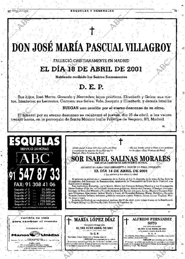 ABC MADRID 24-04-2001 página 75