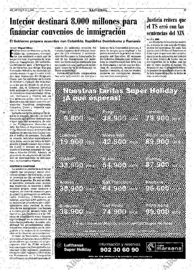 ABC MADRID 25-04-2001 página 27