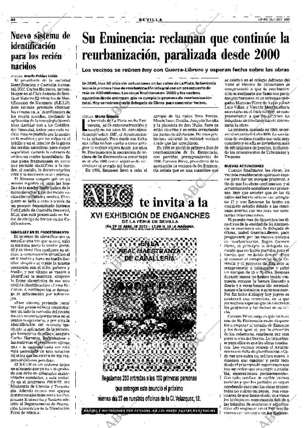 ABC SEVILLA 26-04-2001 página 44