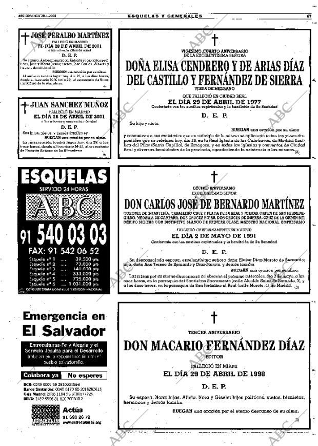 ABC MADRID 29-04-2001 página 67