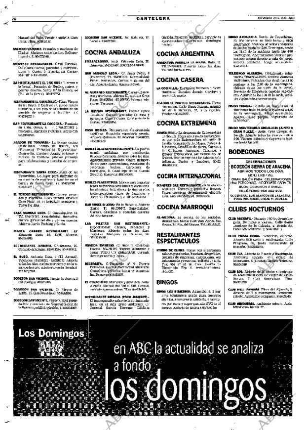 ABC SEVILLA 29-04-2001 página 76