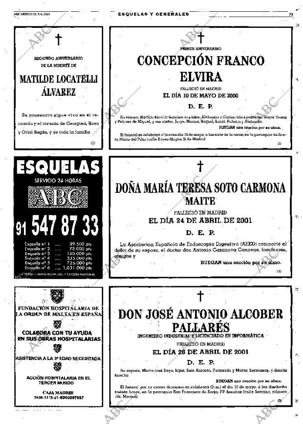 ABC MADRID 09-05-2001 página 73