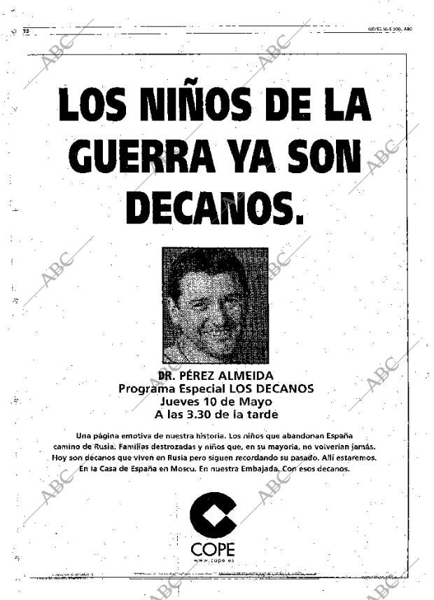 ABC MADRID 10-05-2001 página 72
