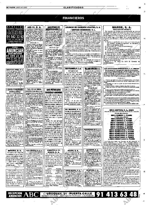 ABC MADRID 14-05-2001 página 129