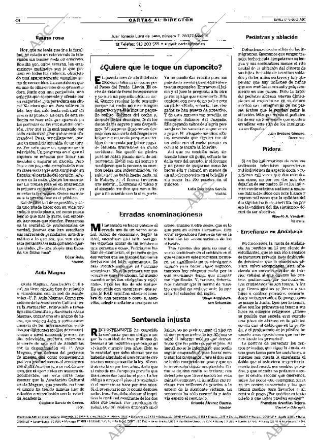 ABC MADRID 14-05-2001 página 14