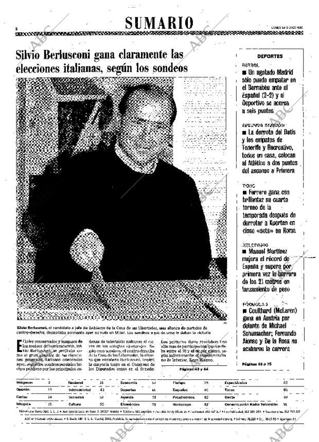 ABC MADRID 14-05-2001 página 2