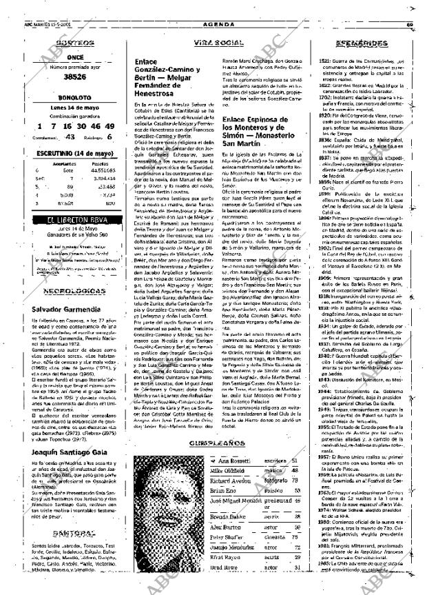 ABC MADRID 15-05-2001 página 69