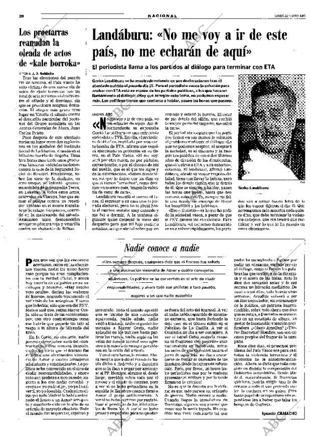 ABC MADRID 21-05-2001 página 20
