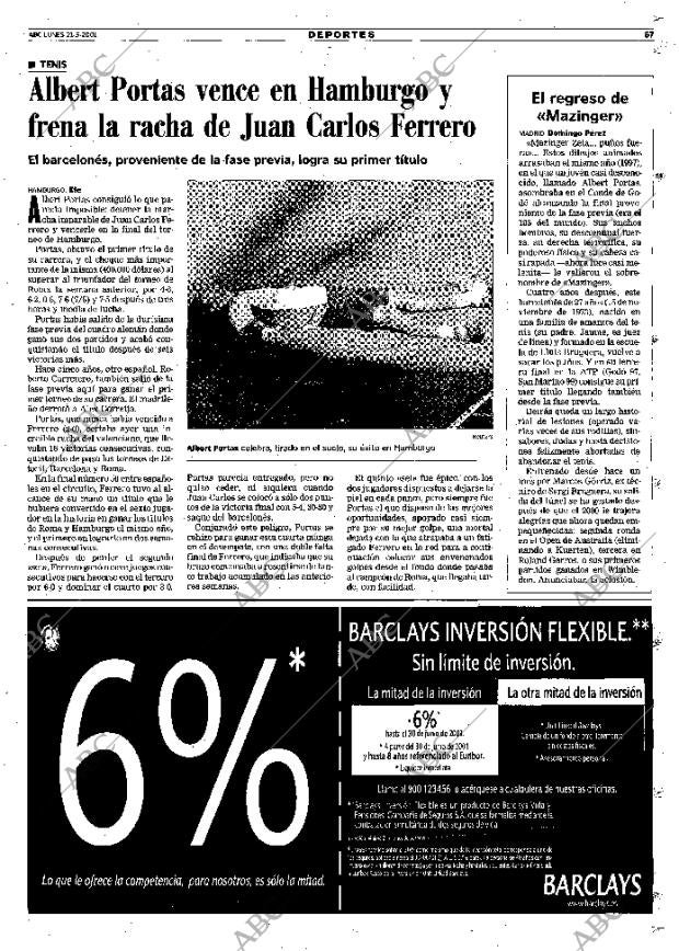 ABC MADRID 21-05-2001 página 67