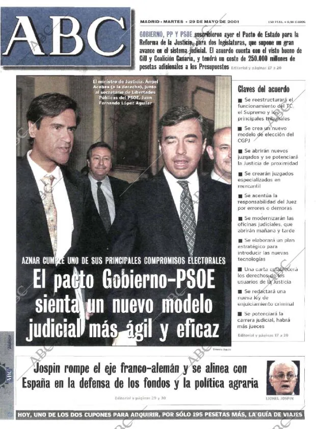 ABC MADRID 29-05-2001 página 1