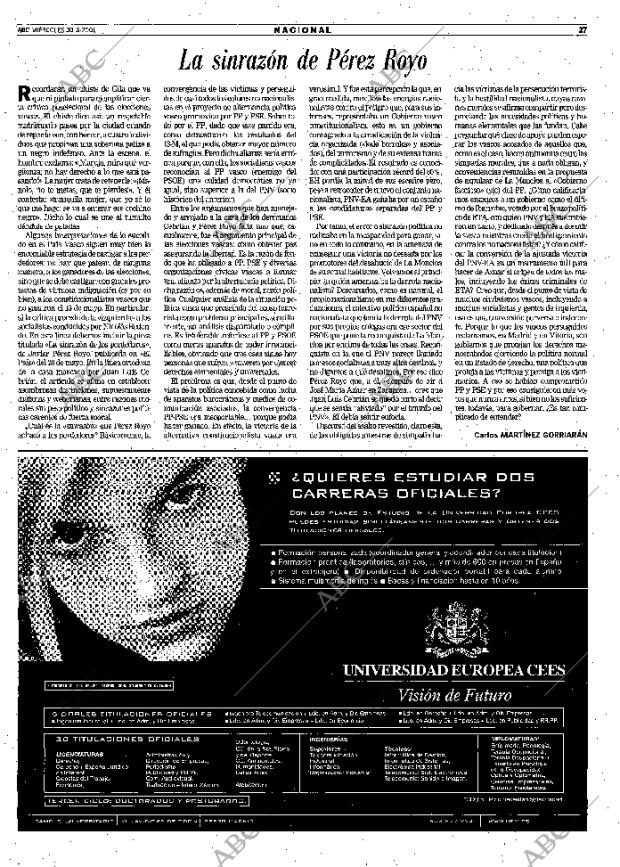 ABC MADRID 30-05-2001 página 27