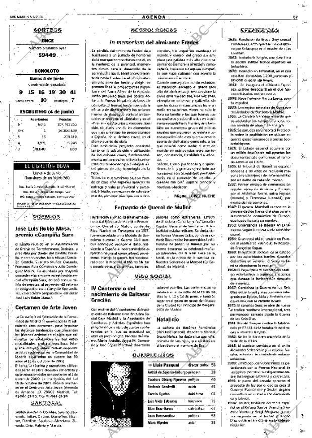 ABC MADRID 05-06-2001 página 67