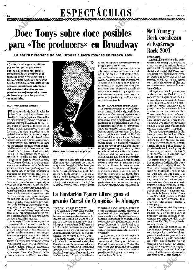 ABC MADRID 05-06-2001 página 74