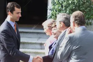 Visita del presidente de Estados Unidos Bush en el palacio de la Zarzuela con...