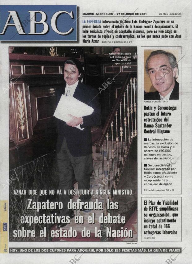ABC MADRID 27-06-2001 página 1