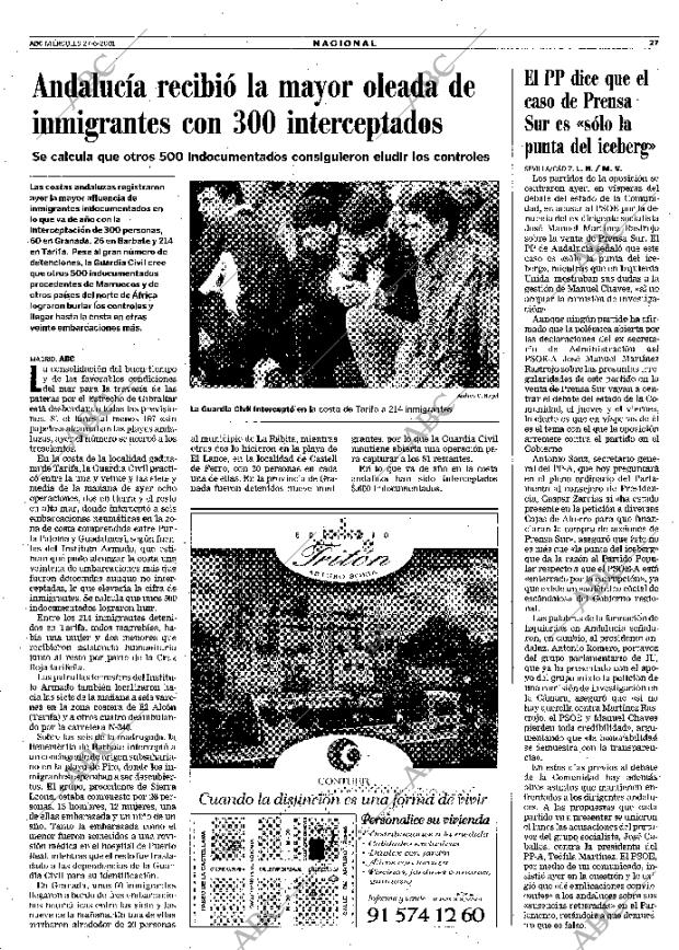 ABC MADRID 27-06-2001 página 27