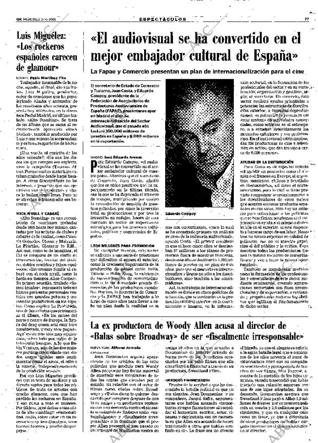 ABC MADRID 27-06-2001 página 77